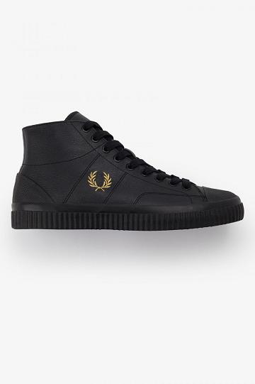 Fred Perry Hughes Mid Naisten Kengät Mustat | FI 1196HAPK